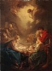 Francois Boucher Canvas Paintings - Adoration of the Shepherds